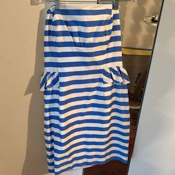 Lilly Pulitzer Strapless Blue and White Dress - Picture 1 of 5